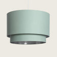 Moderne hanglamp met dubbele kap lichtgroen