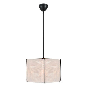 Hanglamp wit zwart papieren kap E27 fitting 'Nordlux Cardine 50' - FOIR