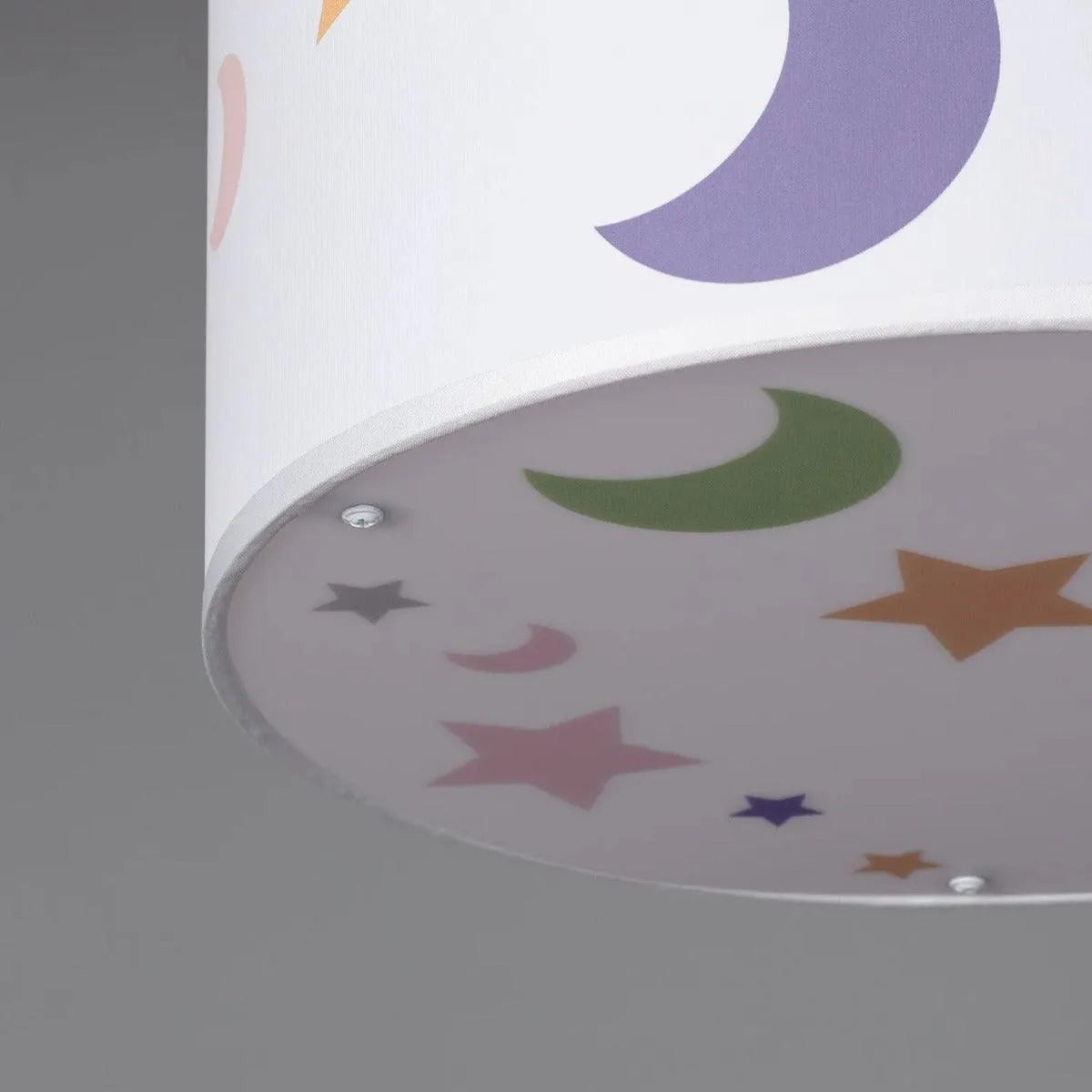 Witte hanglamp stoffen kap kinderkamer met E27 fitting 'Mirne' - FOIR