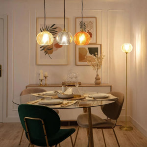 Hanglamp gekleurd glas eettafel modern