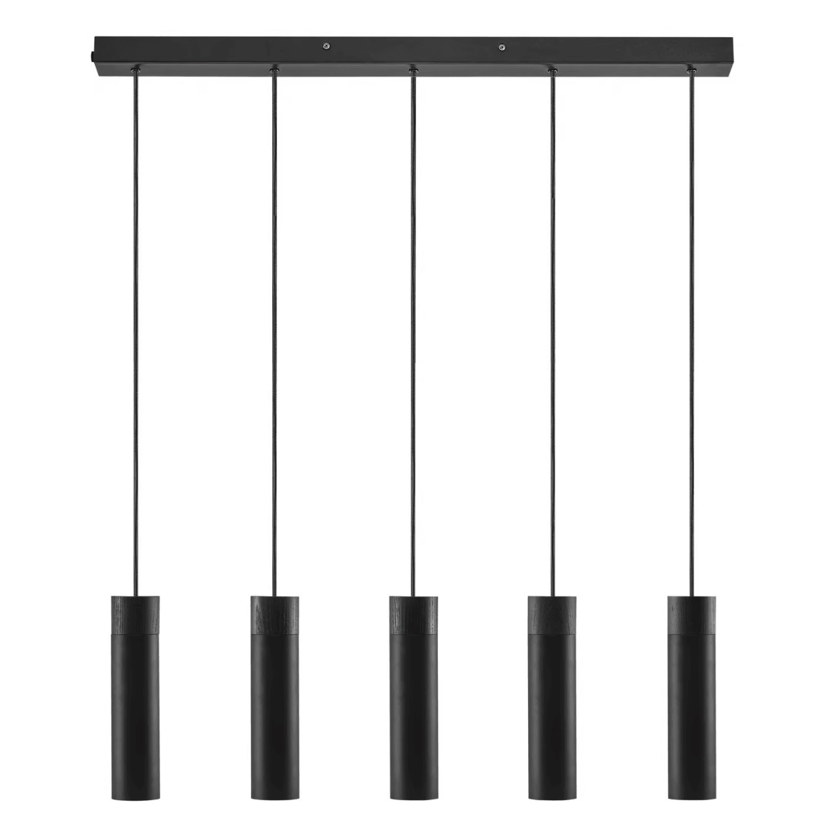 Hanglamp zwart Nordlux 'Tilo' modern GU10 zwart hout kookeiland 80 cm - FOIR