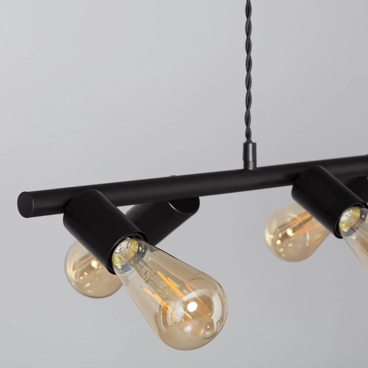 Minialistische hanglamp zwart 8x E27 fitting 'Yonna' - FOIR