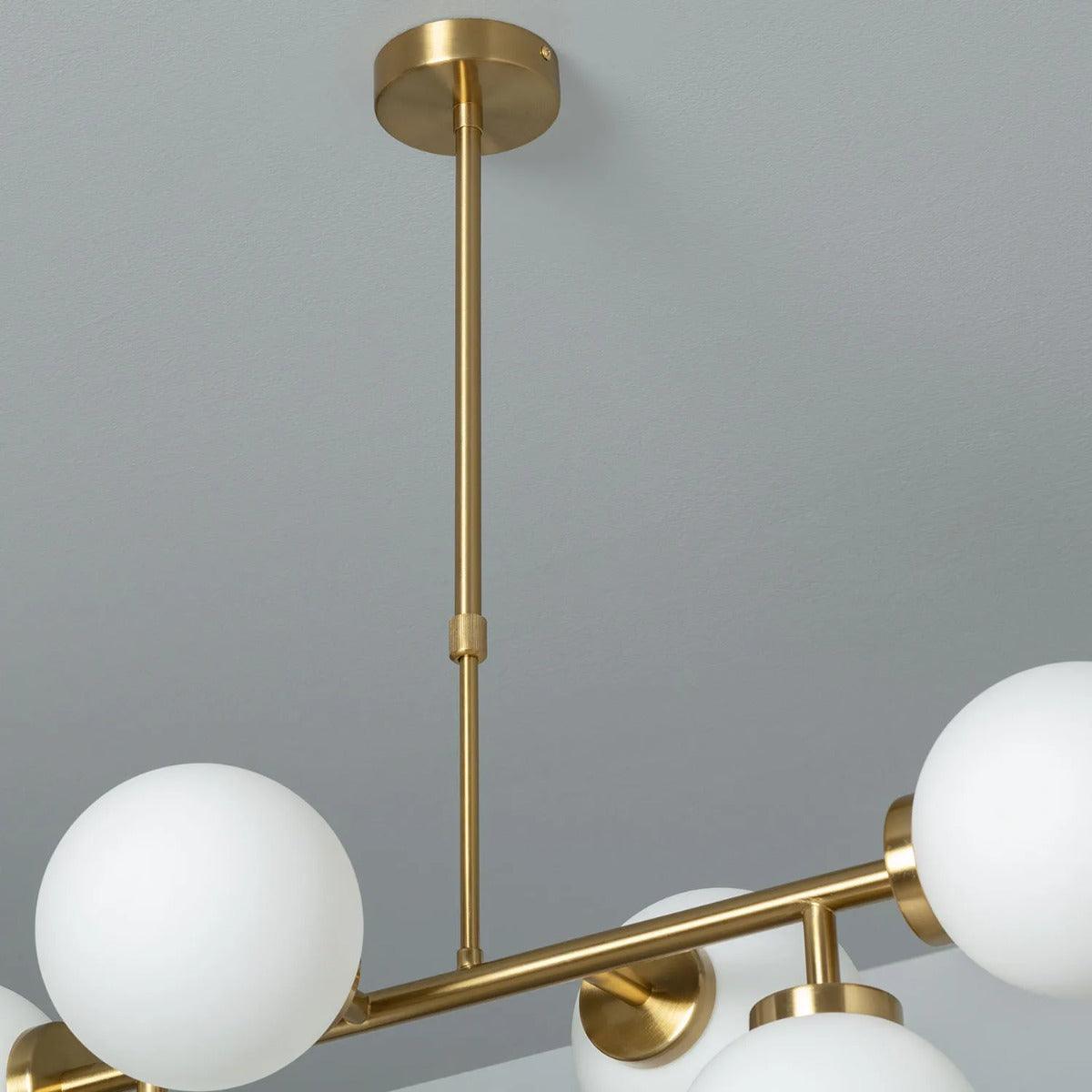 Hanglamp messing en opaalglazen bollen E27 fitting 'Bizier' - FOIR