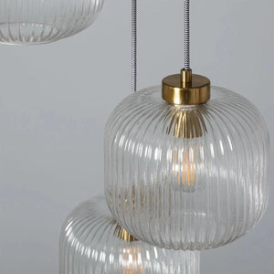 Klassieke hanglamp goud met glazen kappen E27 'Randolph' 44 cm - FOIR