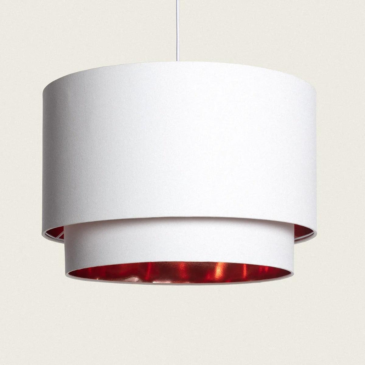 Hanglamp wit modern met e27 fitting dubbele kap 