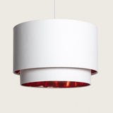 Hanglamp wit modern met e27 fitting dubbele kap 