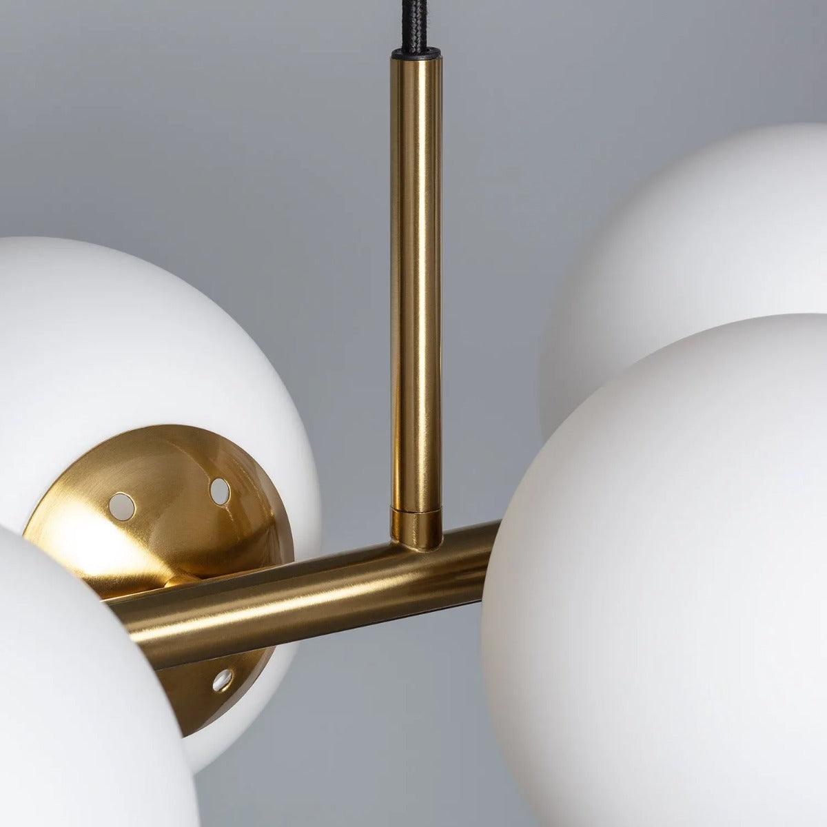 Hanglamp goud met opaalglas met E27 fittingen 'Tamara'