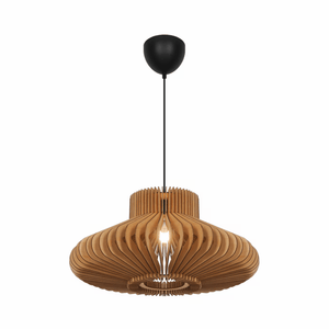 Hanglamp hout groot 'Manago' rond design e27 50cm