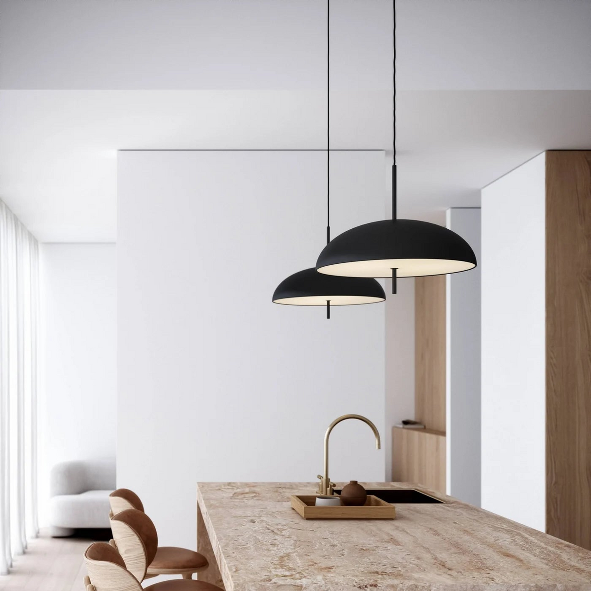 Hanglamp zwart design 'Versale' rond 50 cm