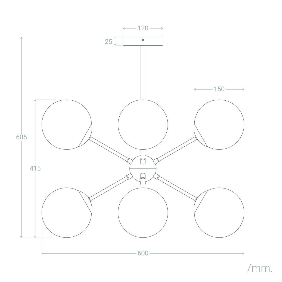 Hanglamp opaal glas e27 'Meta' design hanglamp modern rond 60cm - FOIR