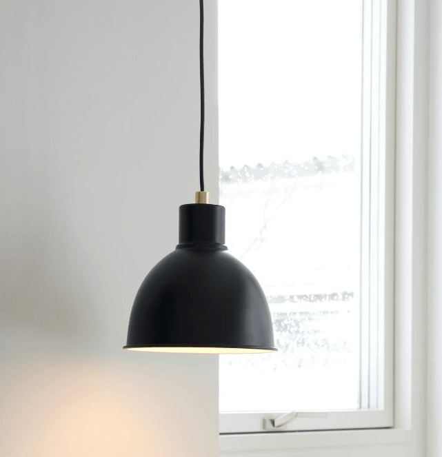 Mat zwarte hanglamp met E27 fitting Nordlux Pop - FOIR