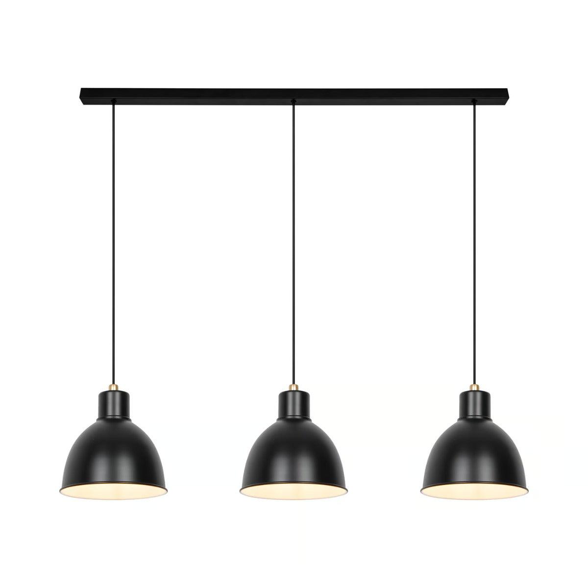 hanglamp zwart industrieel 3 kappen pop nordlux 2213633003 5704924012334 2276914 e27 fittingen eettafel 