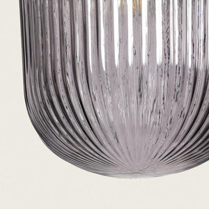 Hanglamp smokeglas metaal en goud E27 fitting 'Vester' - FOIR