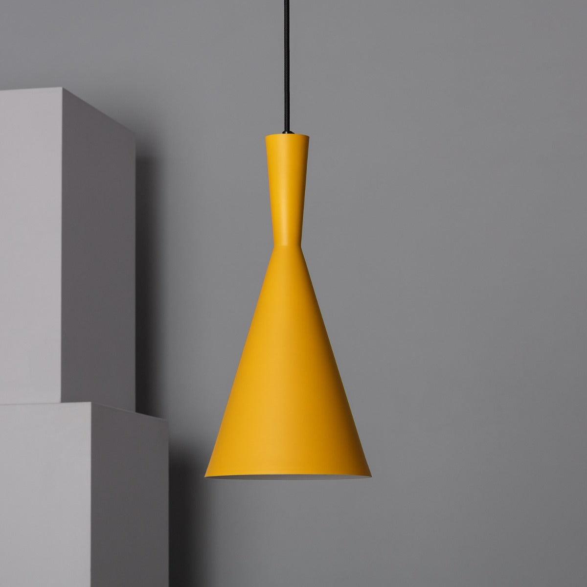 Retro design hanglamp wit geel 