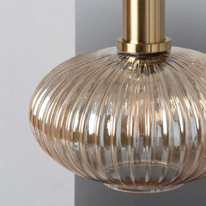 Klassieke hanglamp goud met glazen kap E27 fitting 'Laurie' 24 cm - FOIR