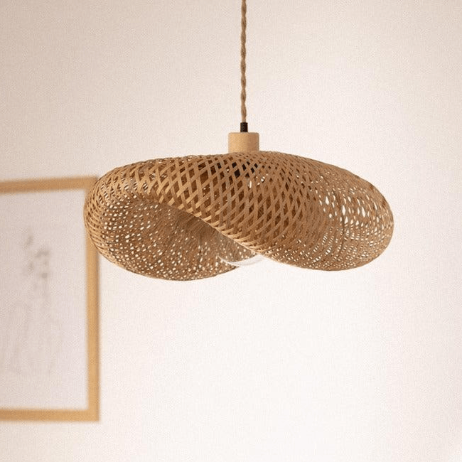 Hanglamp rotan groot 'Katasi' ovaal E27 fitting 60 cm - FOIR