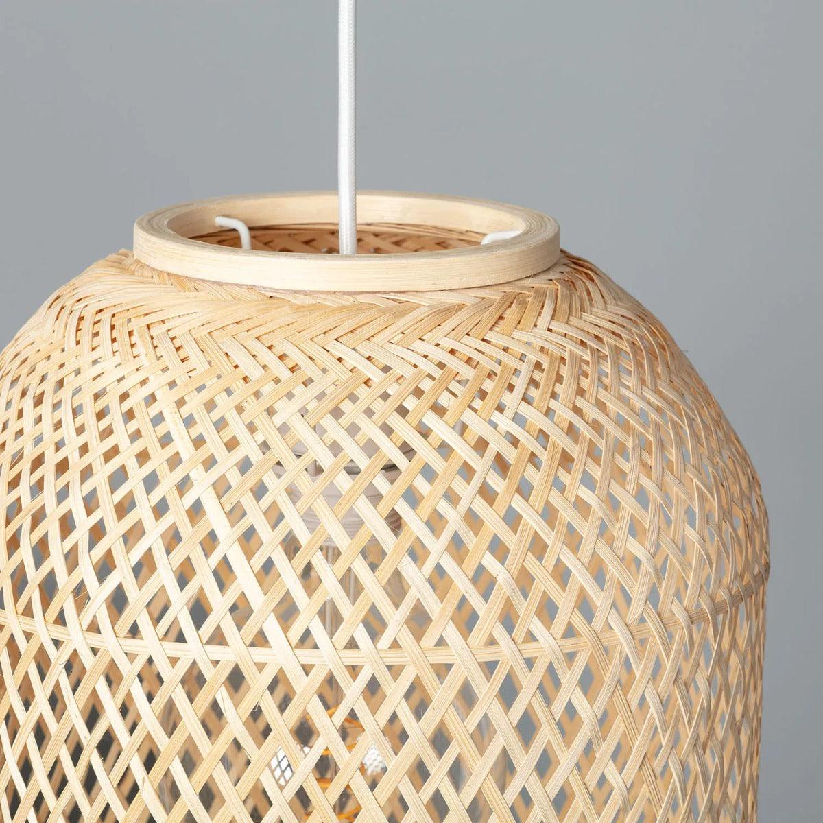 Rotan hanglamp gevlochten bamboe E27 fitting 'Christian'