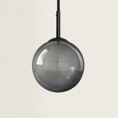 Zwarte hanglamp met smokeglazen kap g9 fitting minimalistisch 