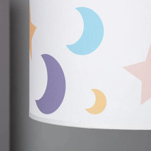 Witte hanglamp stoffen kap kinderkamer met E27 fitting 'Mirne' - FOIR