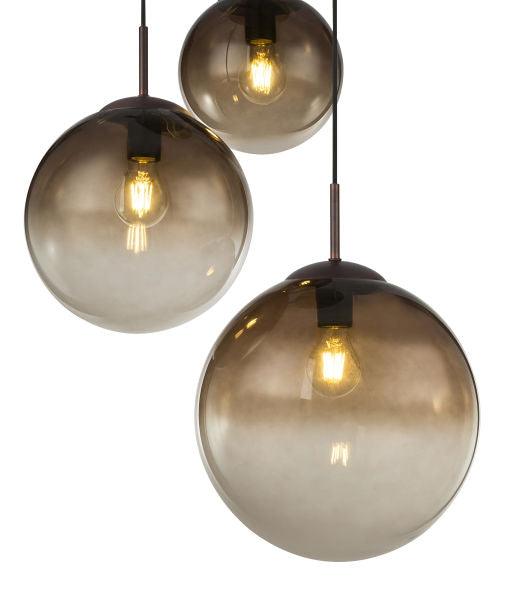 Hanglamp glazen bollen smoke modern rond E27 fitting