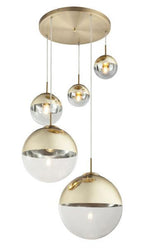 hanglamp glazen bollen goud e27 fitting rond led goud