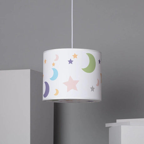 Hanglamp wit met sterren 3 fittingen rond kunststof 