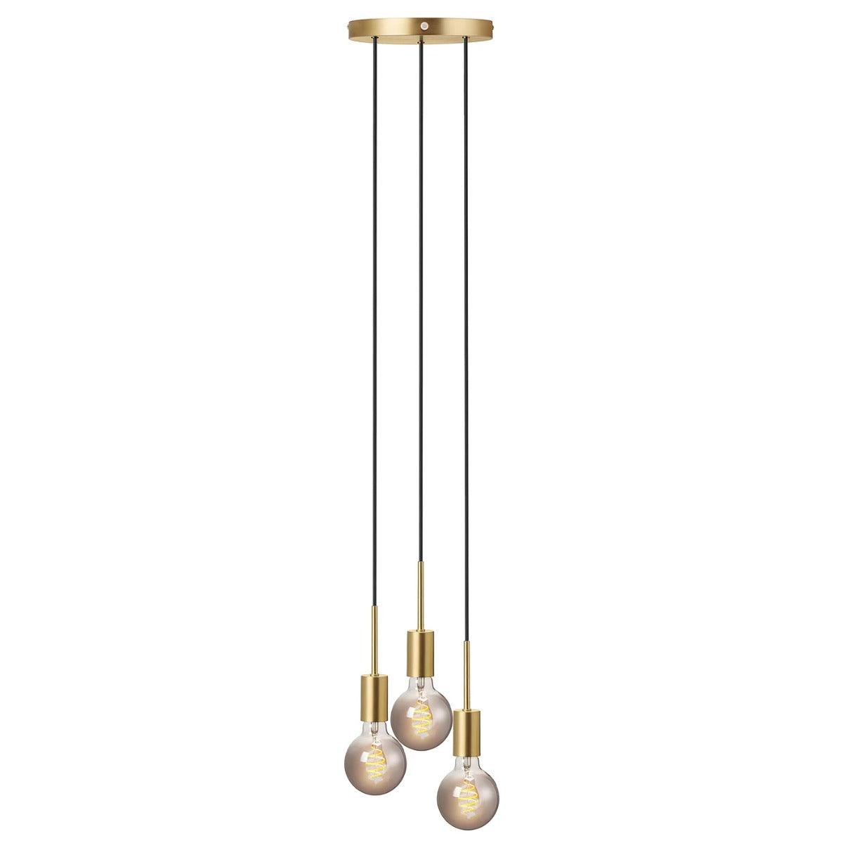 Messing hanglamp met 3 E27 fittingen 'Nordlux paco' - FOIR