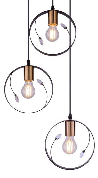 Hanglamp ringen zwart rond E27 fitting 4 losse ringen