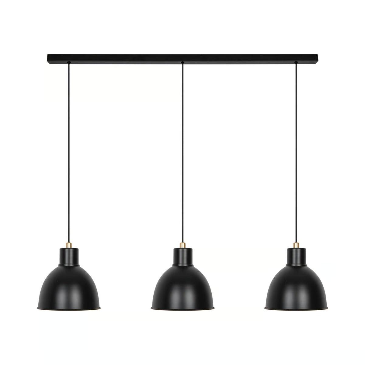 Hanglamp eettafel 3 zwarte kappen E27 fitting 'Pop' - FOIR