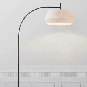 Beige vloerlamp met vloerschakelaar E27 stoffen kap Dicte 180 cm - FOIR