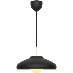 Hanglamp hout zwart design opaal glas 'Latif' e27 - FOIR