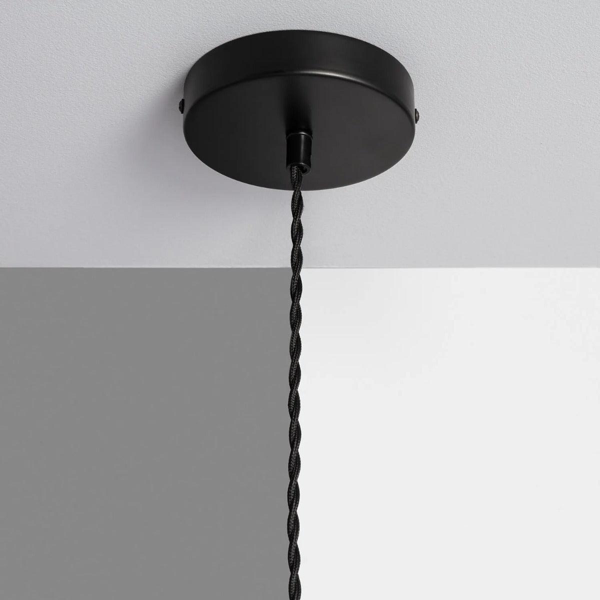 Hanglamp zwart & opaalglazen bol E14 fitting 'Allard' - FOIR