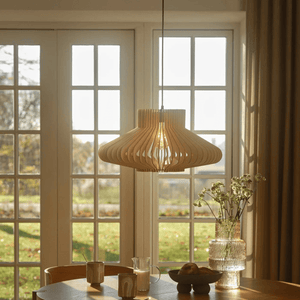 Hanglamp hout groot 'Manago' rond design e27 50cm - FOIR