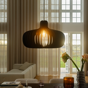 Hanglamp hout rond design zwart Nordlux Hazo