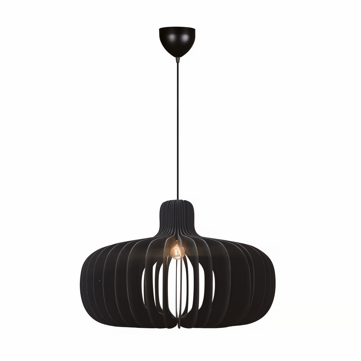 Hanglamp hout rond design zwart Nordlux Hazo