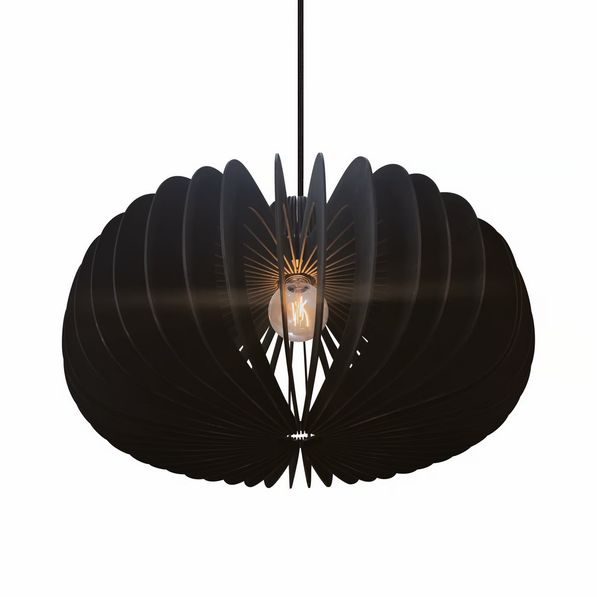 Hanglamp hout rond design zwart Nordlux Hazo