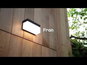 Buitenlamp solar bewegingssensor zwart 'Fran' vierkant gevelverlichting led lamp 18 cm - FOIR