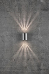 Buitenlamp gevelverlichting stainless steel up & downlighter 'Canto 2' Nordlux LED 2x6W warm wit