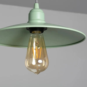 Kleine hanglamp industrieel groene kap E27 fitting 'Roland' - FOIR