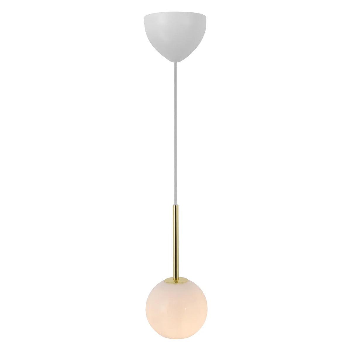 Hanglamp messing & opaalglas E14 fitting 'Nordlux Franca 13 cm