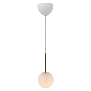 Hanglamp messing & opaalglas E14 fitting 'Nordlux Franca 13 cm - FOIR