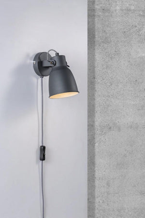 Wandlamp antraciet met schakelaar en E27 fitting - Nordlux Adrian leeslamp