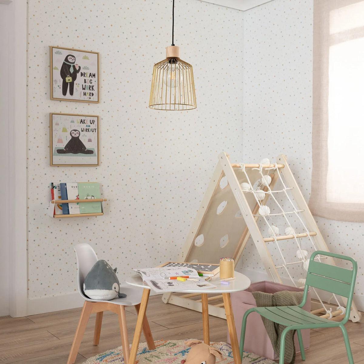 Kooi hanglamp hout met E27 fitting 'Melissa' - FOIR