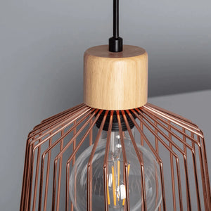 Kooi hanglamp hout met E27 fitting 'Melissa' - FOIR