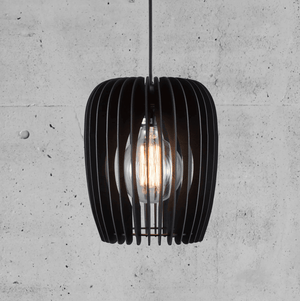 Hanglamp zwart hout open 'Tribeca 24' Nordlux E27 fitting zwart 240mm - FOIR