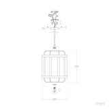 hanglamp kooi afmetingen rood of groen met e27 fitting