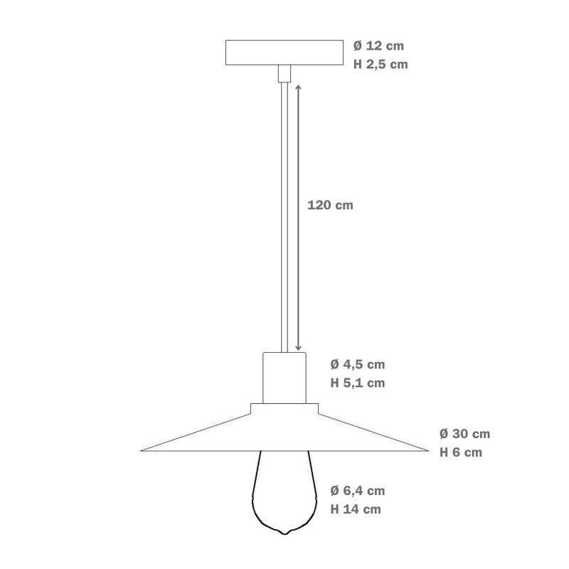 Kleine hanglamp industrieel 'Harry' zeegroen incl. plafondkap kabel & fitting