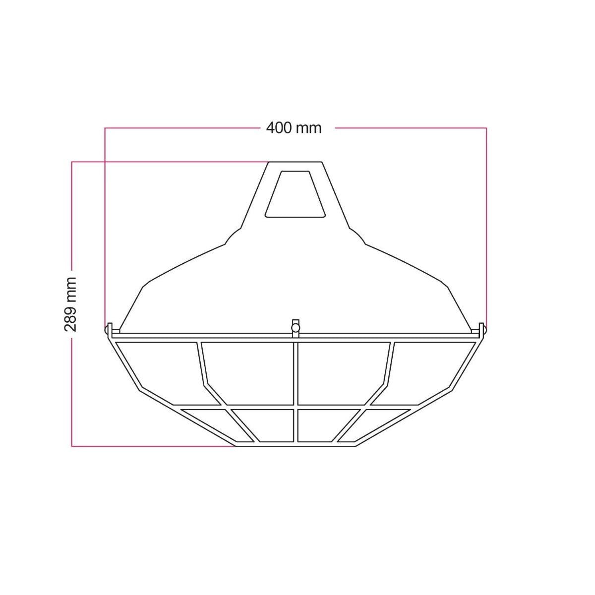 Lampenkap industrieel met kooi 'Haven' gat e27 fitting 40 cm - FOIR