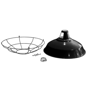 Lampenkap industrieel met kooi zwart 'Haven' gat e27 fitting 40 cm - FOIR