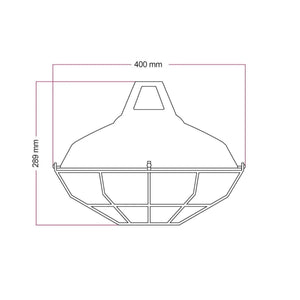 Lampenkap industrieel met kooi zwart 'Haven' gat e27 fitting 40 cm - FOIR